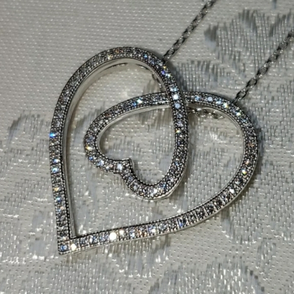 La Fonn Jewelry - 🖤LaFonn Platinum Double Heart Necklace